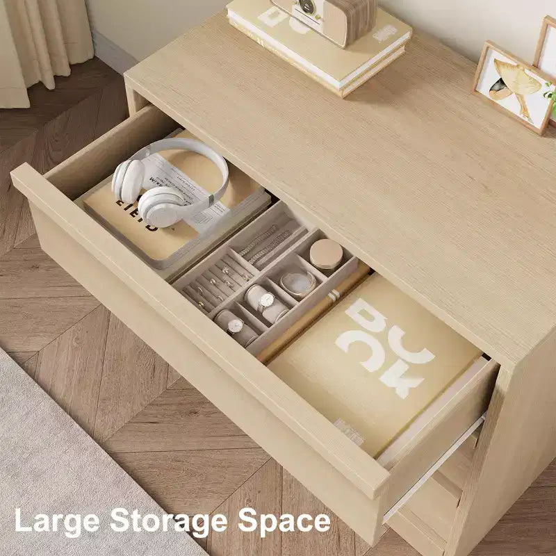 Cassettiera in legno a 4 cassetti con maniglie in noce, soluzione elegante per l'organizzazione della casa, 1094718 cm