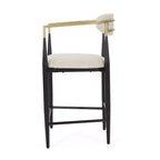 Christopher Knight Home Iwinie Set Sala da Pranzo Moderno 5 Pezzi con Tavolo in Legno con Piedistallo e Sgabelli da Bancone Imbottiti in Metallo