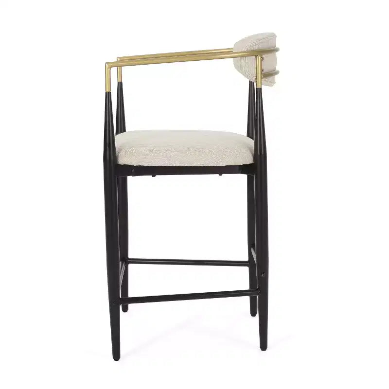 Christopher Knight Home Iwinie Set Sala da Pranzo Moderno 5 Pezzi con Tavolo in Legno con Piedistallo e Sgabelli da Bancone Imbottiti in Metallo