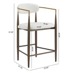 Christopher Knight Home Iwinie Set Sala da Pranzo Moderno 5 Pezzi con Tavolo in Legno con Piedistallo e Sgabelli da Bancone Imbottiti in Metallo