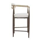 Christopher Knight Home Iwinie Set Sala da Pranzo Moderno 5 Pezzi con Tavolo in Legno con Piedistallo e Sgabelli da Bancone Imbottiti in Metallo