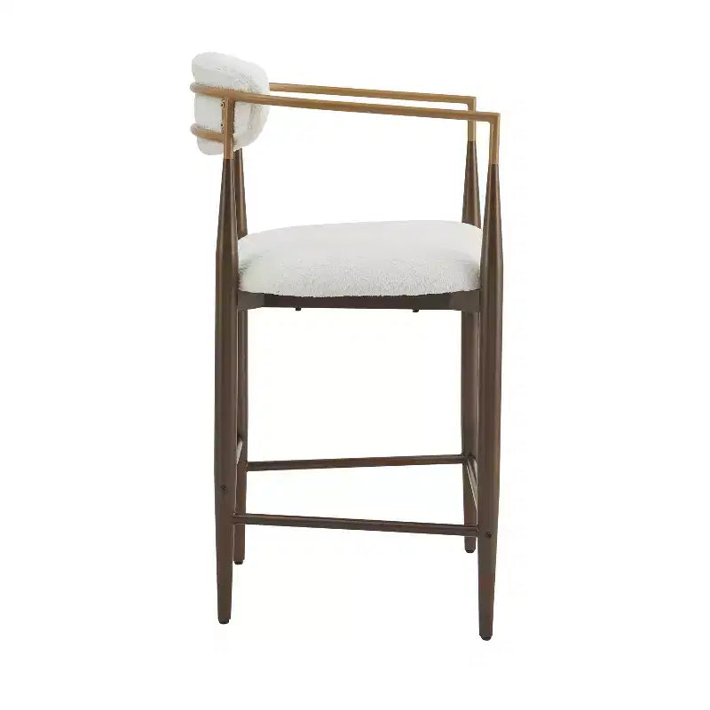 Christopher Knight Home Iwinie Set Sala da Pranzo Moderno 5 Pezzi con Tavolo in Legno con Piedistallo e Sgabelli da Bancone Imbottiti in Metallo