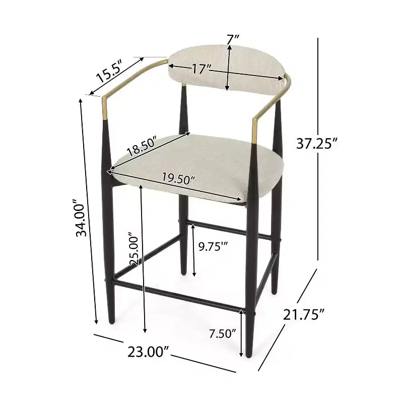 Christopher Knight Home Iwinie Set Sala da Pranzo Moderno 5 Pezzi con Tavolo in Legno con Piedistallo e Sgabelli da Bancone Imbottiti in Metallo