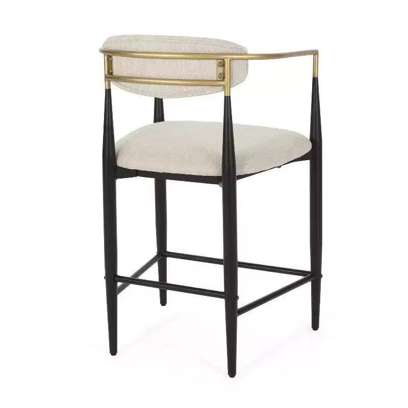 Christopher Knight Home Iwinie Set Sala da Pranzo Moderno 5 Pezzi con Tavolo in Legno con Piedistallo e Sgabelli da Bancone Imbottiti in Metallo