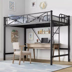 Struttura Letto a Soppalco Singolo, in Metallo Resistente con Capacità 180 kg, Design Salvaspazio e Silenzioso per Bambini, Ragazzi, Adulti