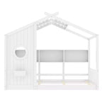 Struttura letto a forma di casetta Luxystar con mensole, finestra e tetto per la camera dei bambini