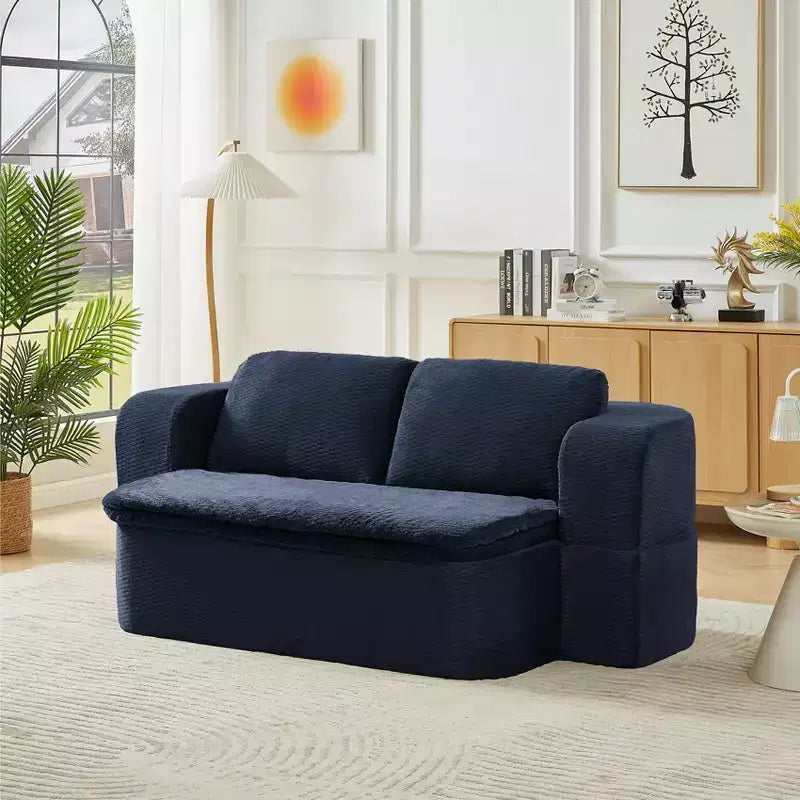 Divano letto convertibile, divano letto futon pieghevole con 2 cuscini per schienale per soggiorno, nessun assemblaggio richiesto - ModernLuxe