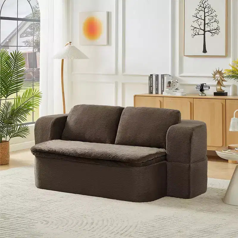 Divano letto convertibile, divano letto futon pieghevole con 2 cuscini per schienale per soggiorno, nessun assemblaggio richiesto - ModernLuxe