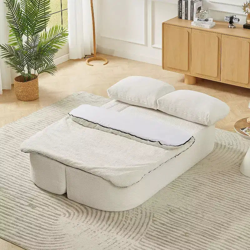 Divano letto convertibile, divano letto futon pieghevole con 2 cuscini per schienale per soggiorno, nessun assemblaggio richiesto - ModernLuxe