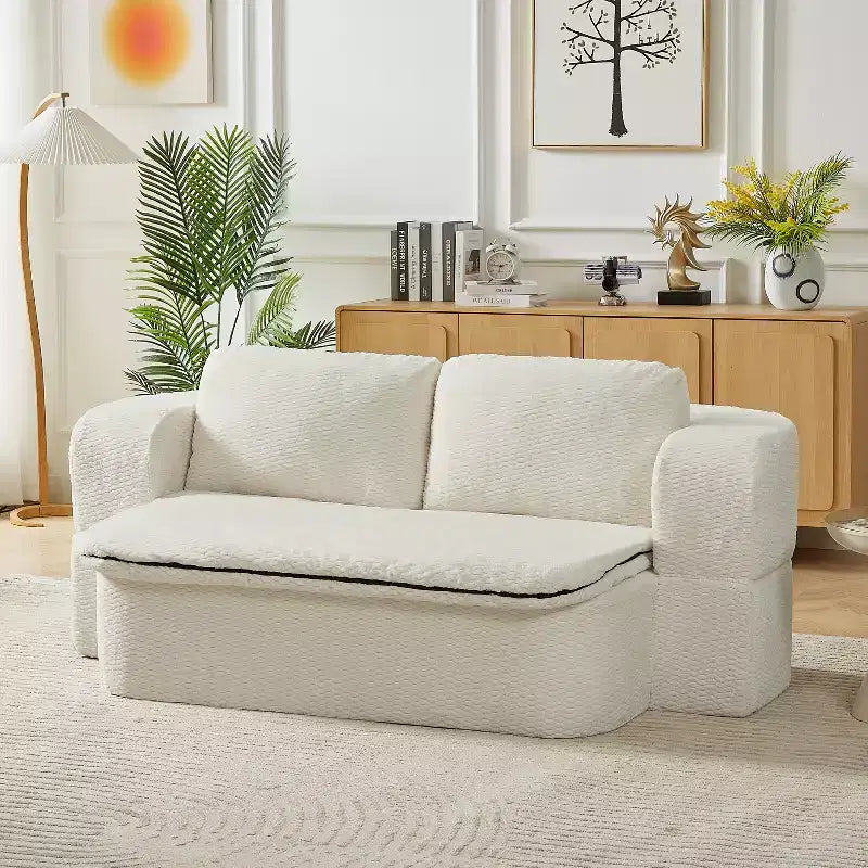 Divano letto convertibile, divano letto futon pieghevole con 2 cuscini per schienale per soggiorno, nessun assemblaggio richiesto - ModernLuxe