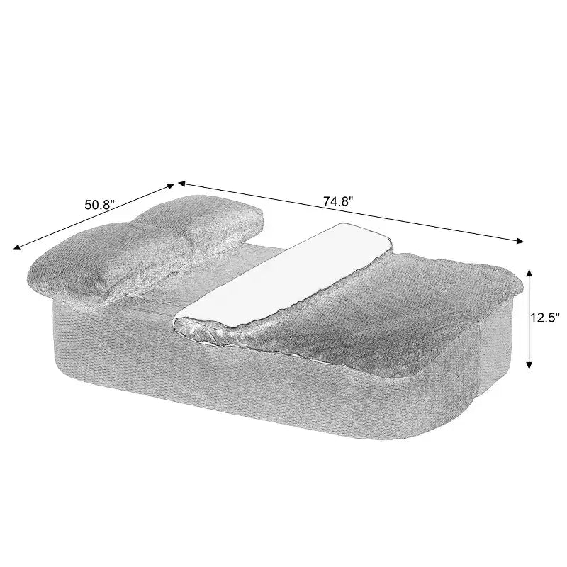 Divano letto convertibile, divano letto futon pieghevole con 2 cuscini per schienale per soggiorno, nessun assemblaggio richiesto - ModernLuxe