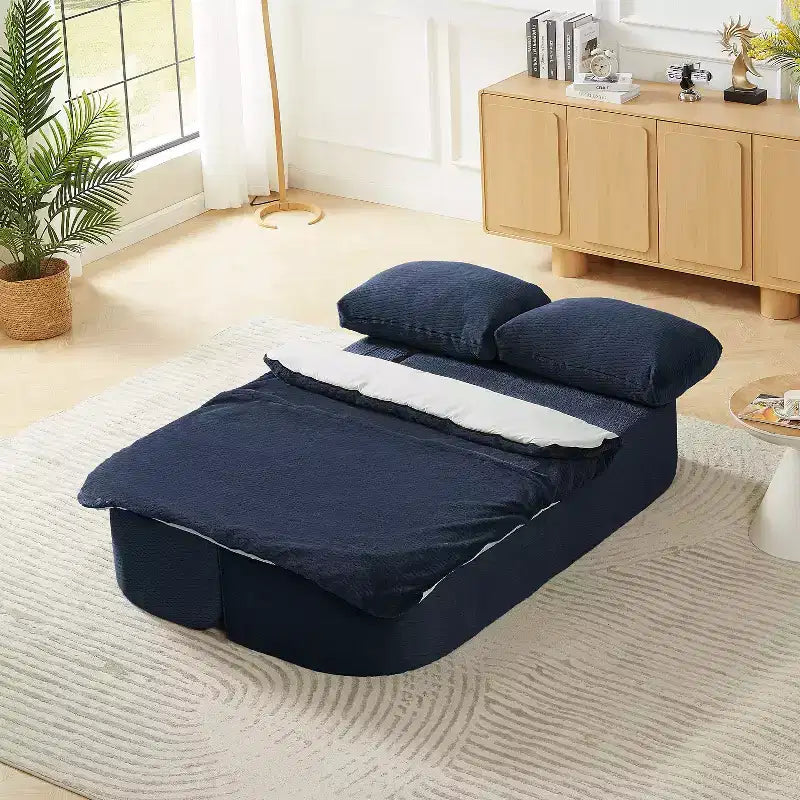 Divano letto convertibile, divano letto futon pieghevole con 2 cuscini per schienale per soggiorno, nessun assemblaggio richiesto - ModernLuxe