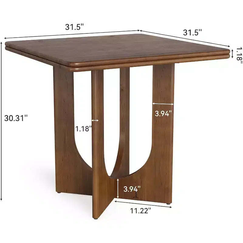 Tavolo da pranzo quadrato in legno Lantine per 2-4 persone, tavolino da 80 cm per sala da pranzo, cucina, piccoli spazi