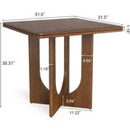 Tavolo da pranzo quadrato in legno Lantine per 2-4 persone, tavolino da 80 cm per sala da pranzo, cucina, piccoli spazi