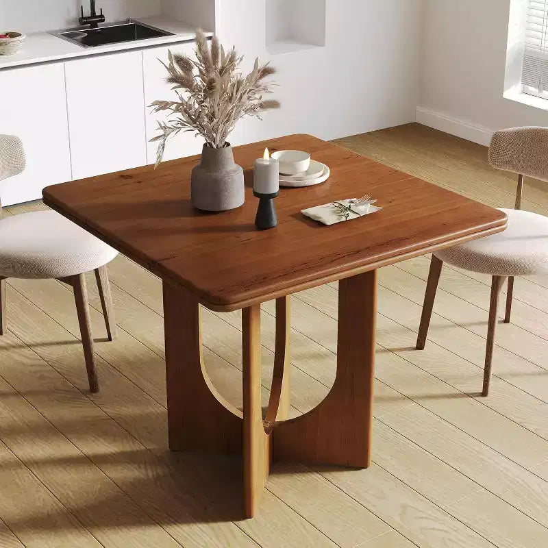 Tavolo da pranzo quadrato in legno Lantine per 2-4 persone, tavolino da 80 cm per sala da pranzo, cucina, piccoli spazi