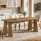 Lantine 70.87 Tavolo da Pranzo, Tavolo da Cucina in Legno Massello per 6-8 Persone, Tavolo Moderno Rettangolare per Cucina e Sala da Pranzo con Gambe Robuste, Marrone Legno