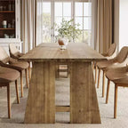 Lantine 70.87 Tavolo da Pranzo, Tavolo da Cucina in Legno Massello per 6-8 Persone, Tavolo Moderno Rettangolare per Cucina e Sala da Pranzo con Gambe Robuste, Marrone Legno
