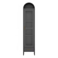 Garvee Arched Glass Door Display Cabinet. Cold Rolled Steel Freestanding Showcase 0.6mm Thick Metal Stand for Home Office Retail