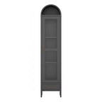 Garvee Arched Glass Door Display Cabinet. Cold Rolled Steel Freestanding Showcase 0.6mm Thick Metal Stand for Home Office Retail