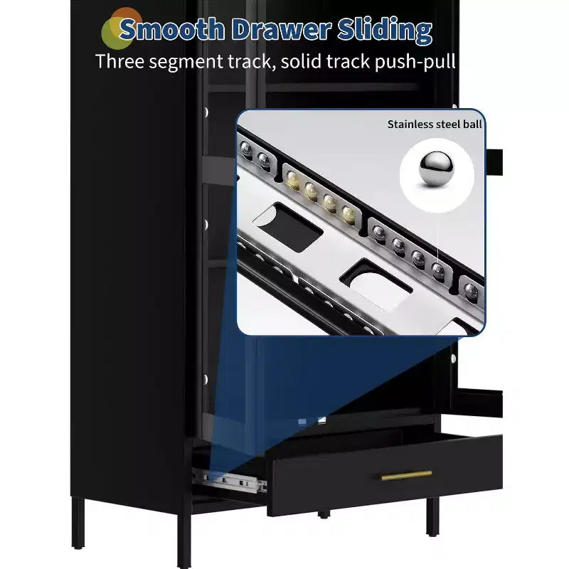 Garvee Vetrina Espositiva con Porta in Vetro ad Arco. Espositore Autoportante in Acciaio Laminato a Freddo con Spessore di 0,6 mm per Casa, Ufficio, Negozi