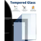 Garvee Vetrina Espositiva con Porta in Vetro ad Arco. Espositore Autoportante in Acciaio Laminato a Freddo con Spessore di 0,6 mm per Casa, Ufficio, Negozi