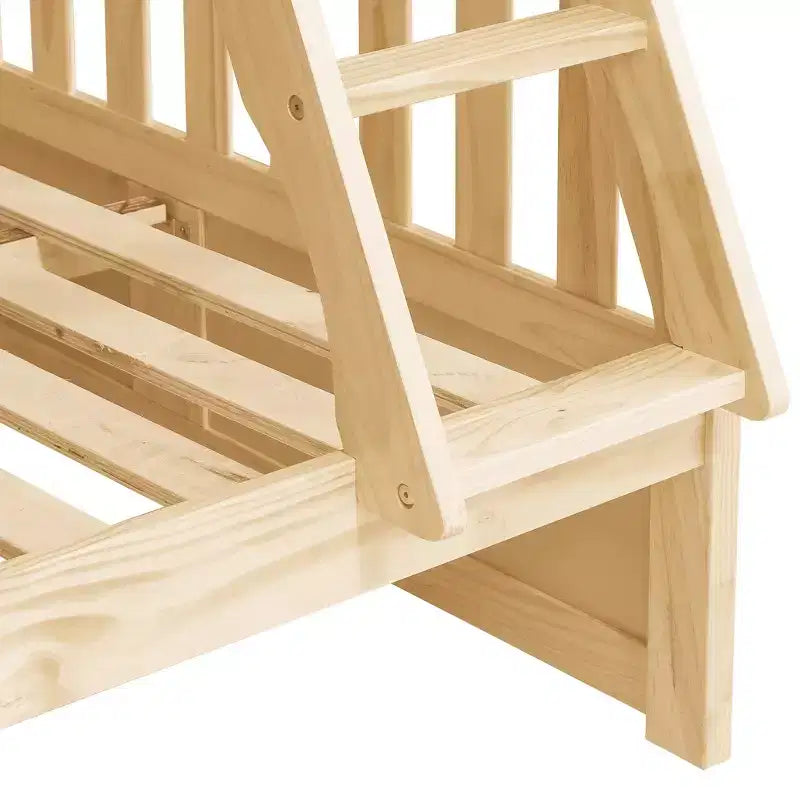 GDFStudio Carter Letto a castello moderno in legno con letto a due piazze, scaletta e sponde di protezione