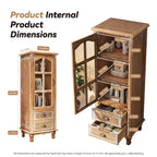 GDFStudio Mobile Contenitore Rustico Brimley in Legno Massello con Anta Decorativa Intagliata e 2 Cassetti