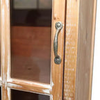 GDFStudio Mobile Contenitore Rustico Brimley in Legno Massello con Anta Decorativa Intagliata e 2 Cassetti