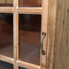 GDFStudio Mobile Contenitore Rustico Brimley in Legno Massello con Anta Decorativa Intagliata e 2 Cassetti