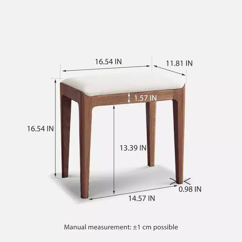 GDFStudio Sgabello per Toeletta Ernest Moderno in Legno Massiccio e Rivestito