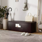 Panca Contenitore Pieghevole Costway 43 pollici con tasca laterale Baule Marrone/Grigio/Grigio Scuro/Nero/Bianco