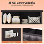 Panca Contenitore Pieghevole Costway 43 pollici con tasca laterale Baule Marrone/Grigio/Grigio Scuro/Nero/Bianco