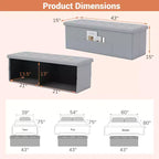 Panca Contenitore Pieghevole Costway 43 pollici con tasca laterale Baule Marrone/Grigio/Grigio Scuro/Nero/Bianco