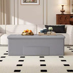 Panca Contenitore Pieghevole Costway 43 pollici con tasca laterale Baule Marrone/Grigio/Grigio Scuro/Nero/Bianco
