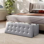 Panca Contenitore Pieghevole Costway 43 pollici con tasca laterale Baule Marrone/Grigio/Grigio Scuro/Nero/Bianco