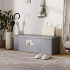 Panca Contenitore Pieghevole Costway 43 pollici con tasca laterale Baule Marrone/Grigio/Grigio Scuro/Nero/Bianco