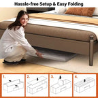 Panca Contenitore Pieghevole Costway 43 pollici con tasca laterale Baule Marrone/Grigio/Grigio Scuro/Nero/Bianco