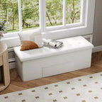 Panca Contenitore Pieghevole Costway 43 pollici con tasca laterale Baule Marrone/Grigio/Grigio Scuro/Nero/Bianco