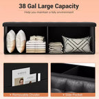 Panca Contenitore Pieghevole Costway 43 pollici con tasca laterale Baule Marrone/Grigio/Grigio Scuro/Nero/Bianco