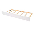 Divano letto in legno massello con letto estraibile singolo, salvaspazio per camera degli ospiti o da letto, bianco