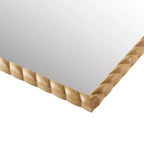 Specchio decorativo da parete ad arco 24 x 36 con cornice in legno di caucciù elegantemente intrecciato, tocco moderno per camera da letto, bagno, soggiorno-Panipeachy