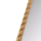 Specchio decorativo da parete ad arco 24 x 36 con cornice in legno di caucciù elegantemente intrecciato, tocco moderno per camera da letto, bagno, soggiorno-Panipeachy