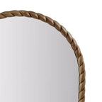 Specchio decorativo da parete ad arco 24 x 36 con cornice in legno di caucciù elegantemente intrecciato, tocco moderno per camera da letto, bagno, soggiorno-Panipeachy