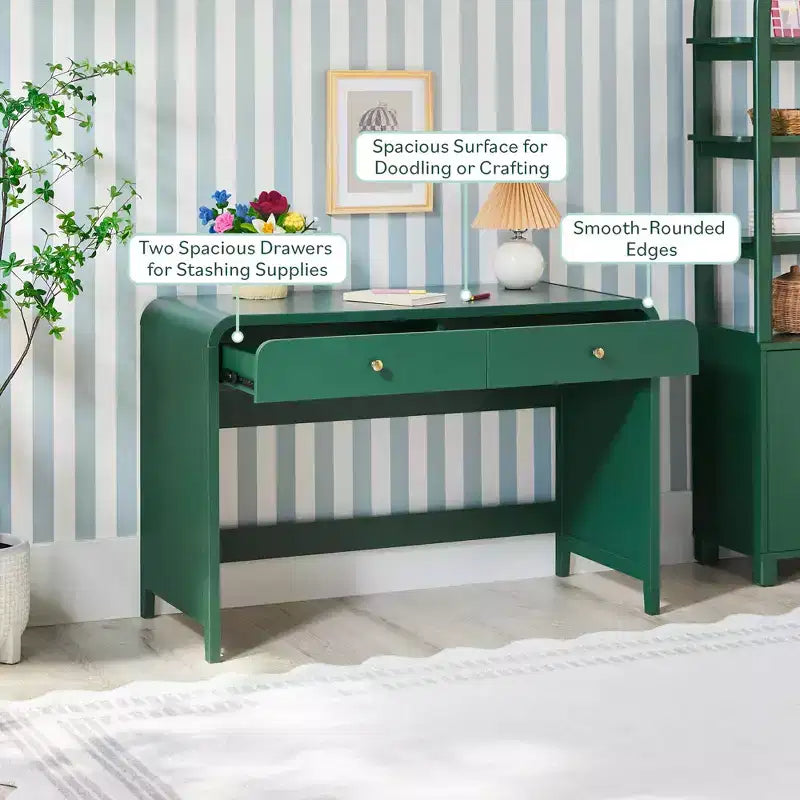 Scrivania da Scrittura dal Design Curvo Moderno Walker Edison Zoey