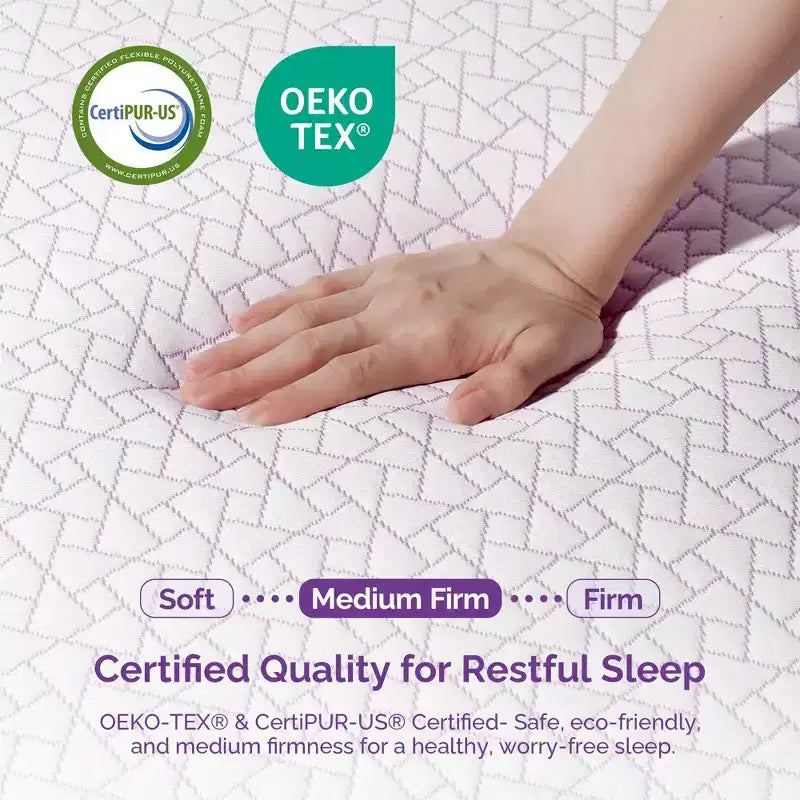Materasso in memory foam con gel rinfrescante Sersper 12 Rayon in carbone di bambù - Compatibile con letto a piattaforma, rete a molle o base a doghe