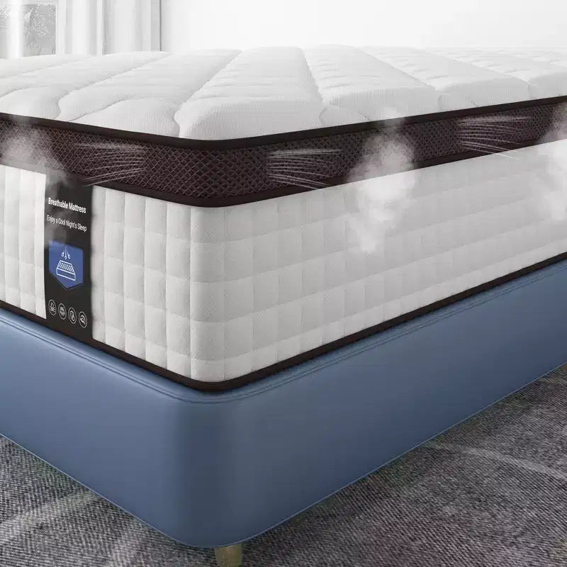 Kescas Materasso Ibrido Premium 8 Pollici a Media Rigidità - Compatibile con Letti a Piattaforma, Reti a Molle o Basi a Doghe