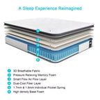 Materasso ibrido traspirante Serweet da 8 pollici - Compatibile con base a piattaforma, box spring o rete a doghe