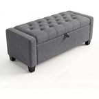 Storage Ottoman Bench 50.8 Inch with Safety Slow-Close Hinge, Tufted Upholstered Bench for Bedroom Entryway Living Room, 670 Lbs Weight Capacity