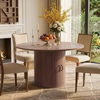 Zevemomo 47.32 inch Round Dining Table for 4(Table Only), Wood Kitchen Table with Storage Shelf and Doors for Kitchen, Living Room, Restaurants