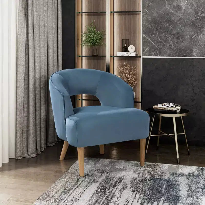 Poltrona a botte moderna imbottita in velluto GDFStudio Bennett